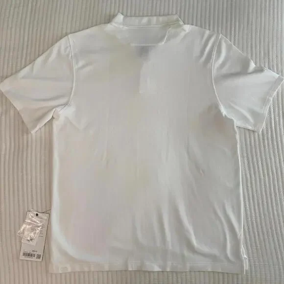 NWT Lululemon Cotton Pique Short-Sleeve Polo Shirt White Large